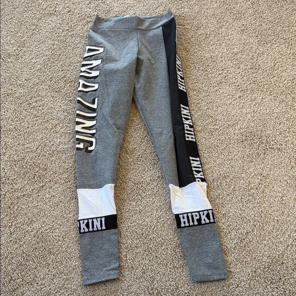Amazing Gray and Black Leggings by hipkini size medium activewear